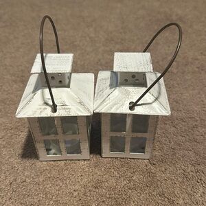 Two lantern tealight holders